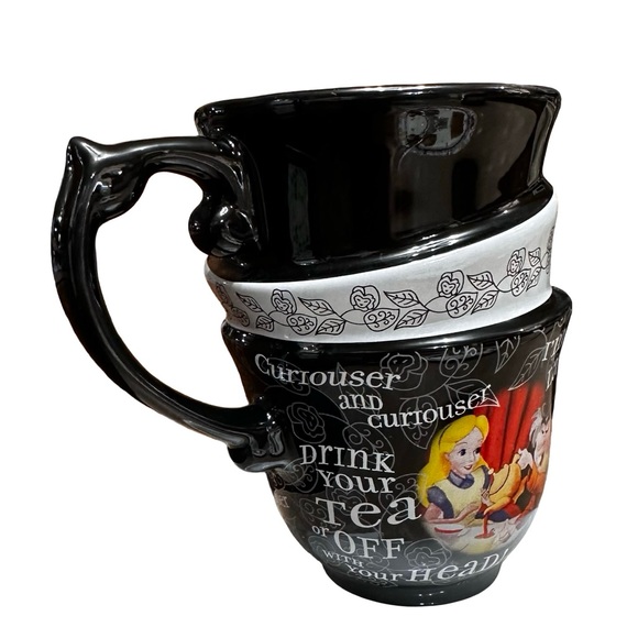 Disney Parks Exclusive Alice in Wonderland Triple Stack Quotes Ceramic Mug - Picture 4 of 6